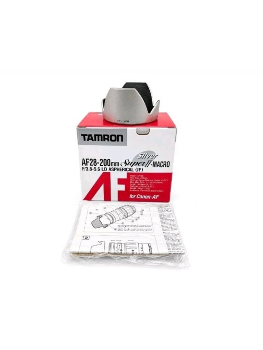 Tamron 28-200mm 471DE Canon AF Original Box Manual Lens Hood NO LENS
